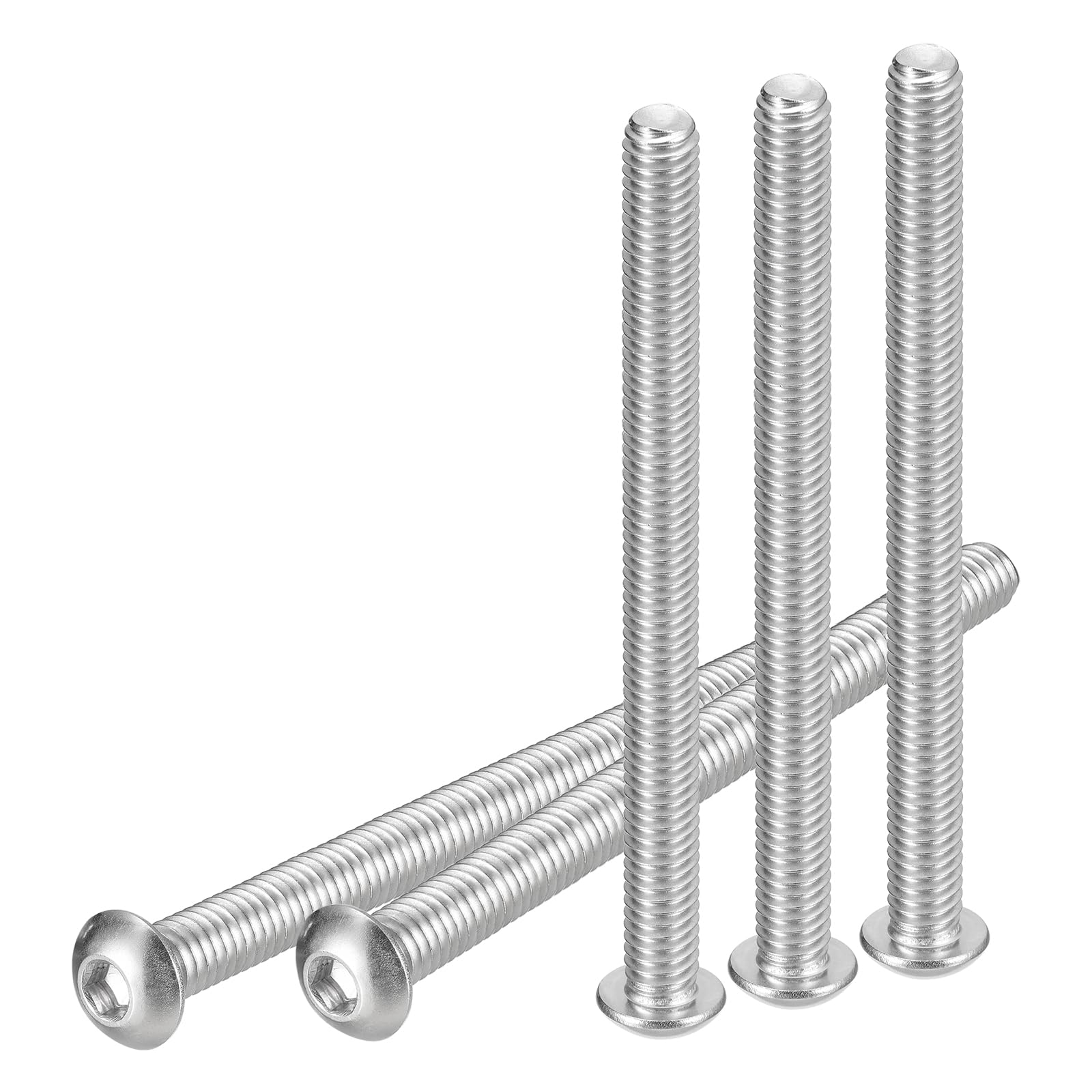 DTGN 5/16-18x4" Button Head Socket Cap Screws - 20Pack - Good for Machine - 304 Stainless Steel 18/8 - Hex Drive Full Thread UNC Fasteners — image 1