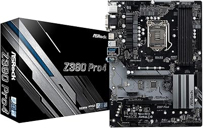 ASRock Z390 Pro4 Motherboard Intel Z390 Socket 1151 ATX DDR4 Black