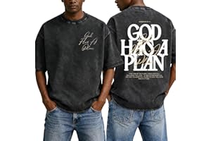 Vintage Christian Faith T-Shirts Men Washed Cotton Basic Tees Retro Bible Verse Graphic Oversized Tee Tops Casual Streetwear