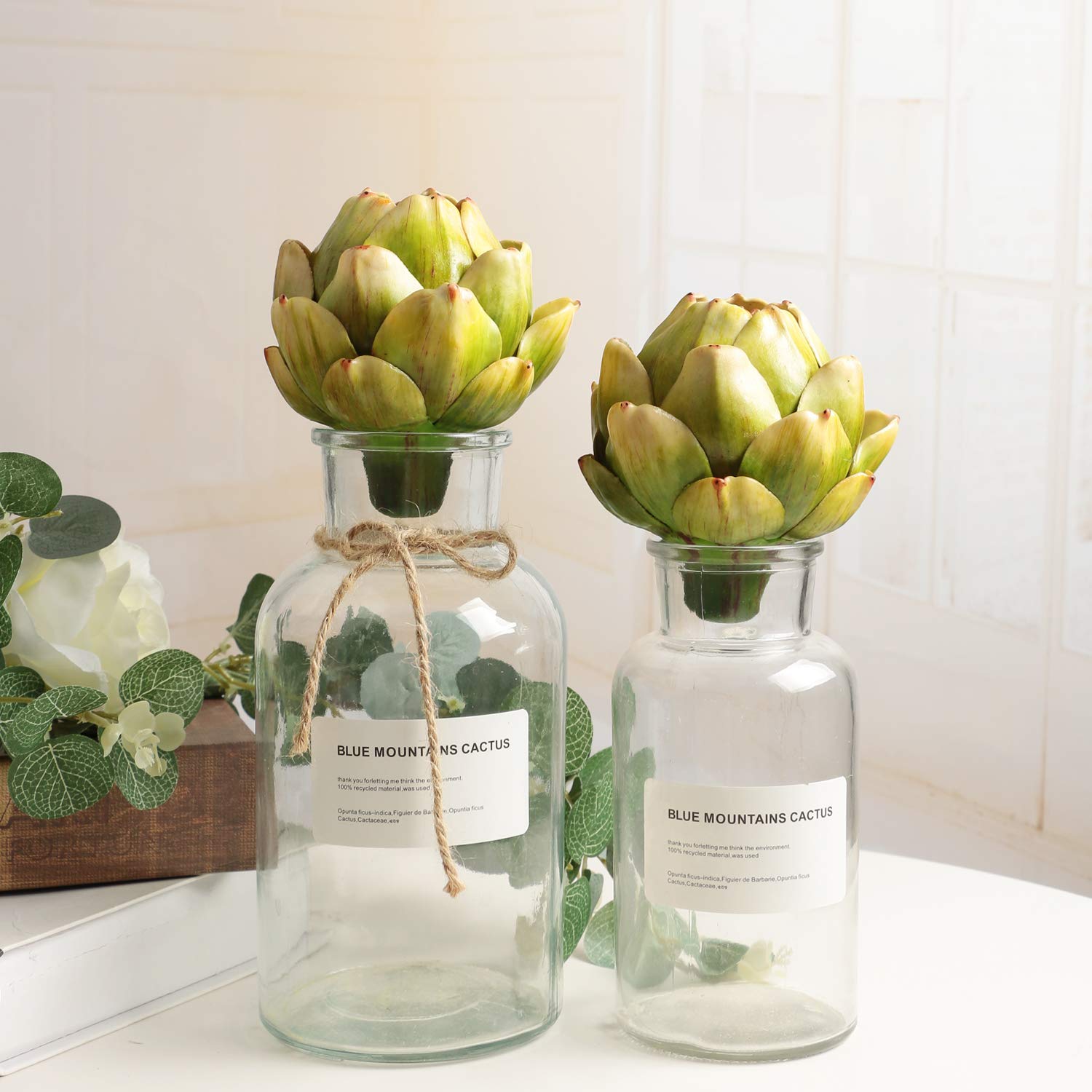 Home Kitchen Green Furnily Artificial Artichoke Vegetables Realistic Artichoke For Home Kitchen Decoration Diy Props Set Of 6 Artificial Plants Flowers