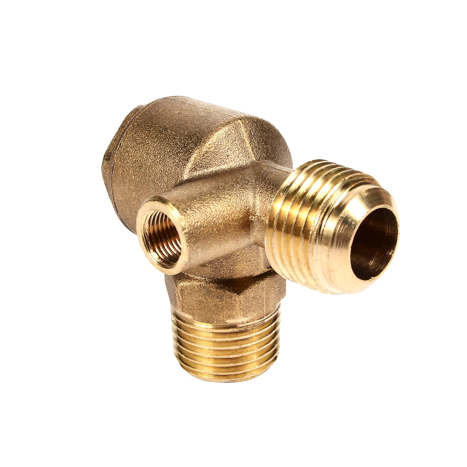 Brass 3-Way Female Threaded Non-Return Check Valve Tube Connector Tool (1/2" * 1/2" * 1/8")