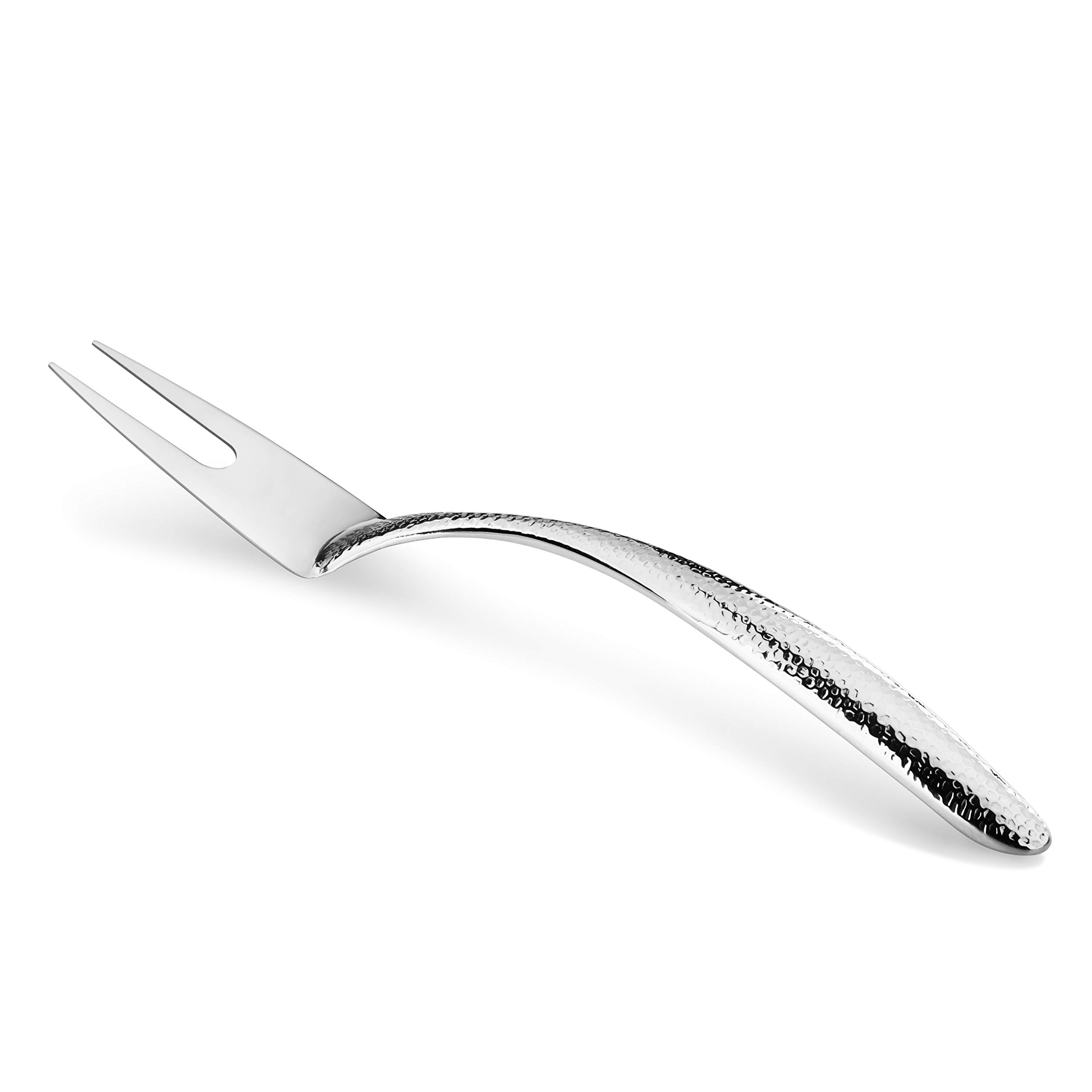 New Star Foodservice Mars Collection Stainless Steel 18/8 Hammered Hollow Handle Serving Fork, 13.5-Inch