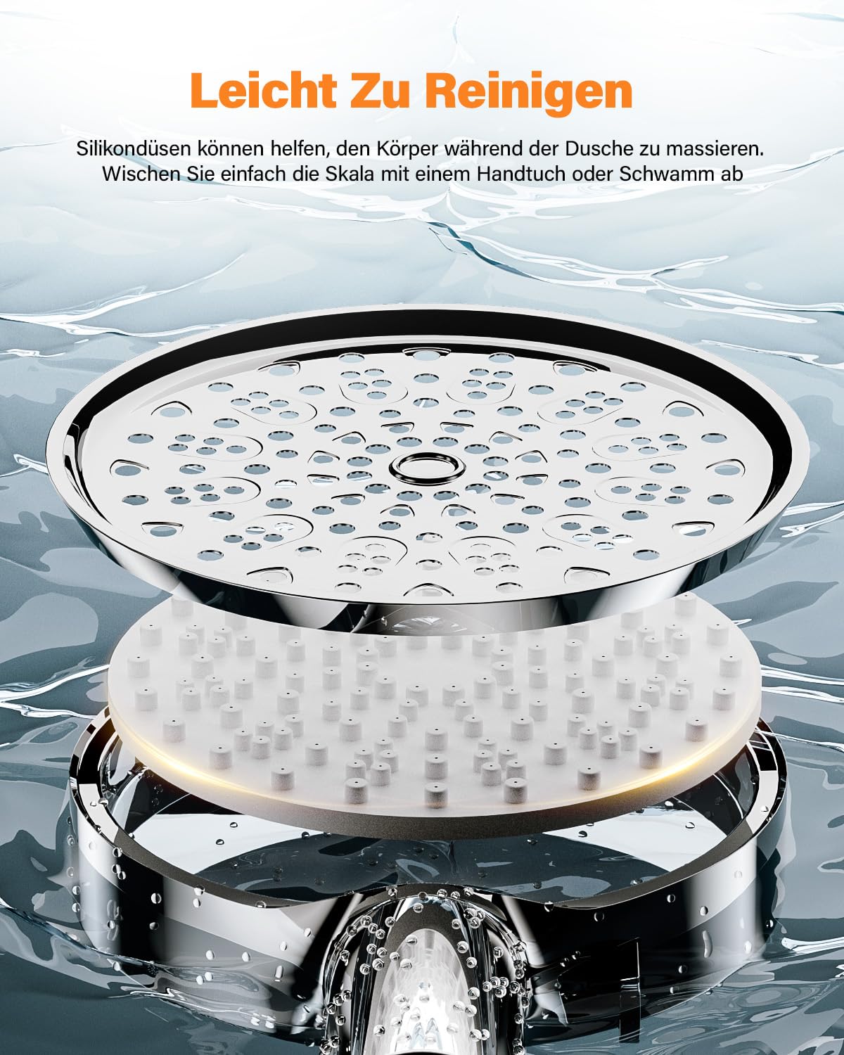 Cobbe Duschkopf mit Filter, Hochdruck Handbrause mit Schlauch, 6 Strahlarten Duschkopf Wassersparend mit Filtration in 20 Schichten, Duschbrause für Hartes Wasser,Rest-Chlor,Bakterien, Schwermetall 7