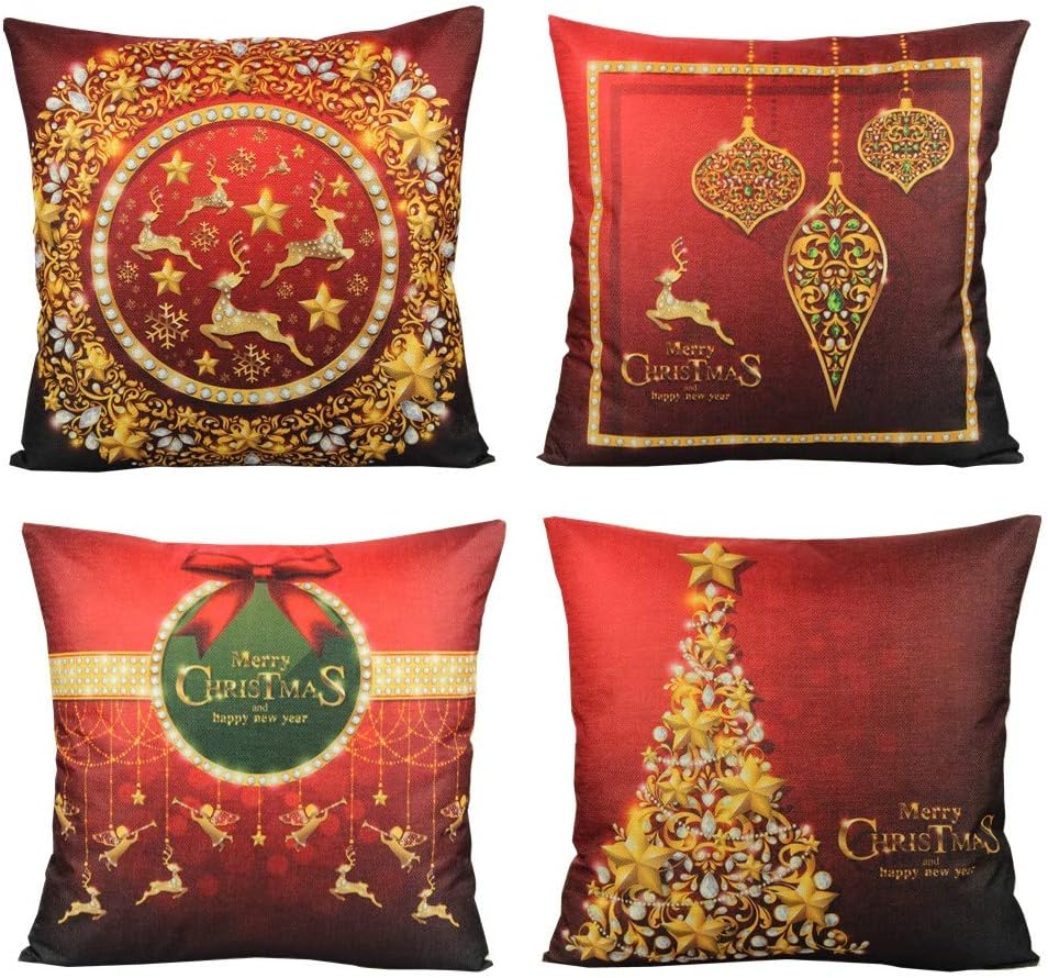 All Smiles Christmas Decorative Throw Cushion Covers Pillow Cases