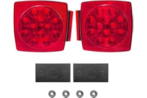 fouwick LED Trailer Light, License plate light, 12V Easy Install Waterproof for Under 80 Inch Boat utility Trailer Trucks Campers RVs Snowmobiles DOT Compliant (Light only)