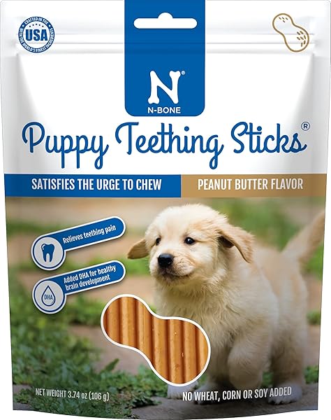 N-BONE PUPPY TEETHING STICKS PEANUT BUTTER FLAVOR, 3.74-OZ...