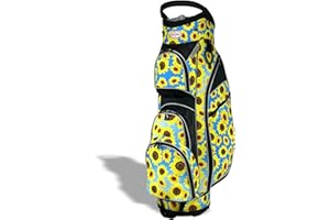 Womens Golf Bag - Taboo Fashions Lightweight Ladies Cart Bag, 14-Way, 7 Zippered Pockets, Rain Hood, Tee Holder, Insulated Cooler Beverage Compartment (Floral Patterns)