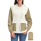 Zando Women's Lightweight Rain Jacket with Hood Waterproof Raincoat for Women Packable Windbreaker Jacket for Outdoor Travel