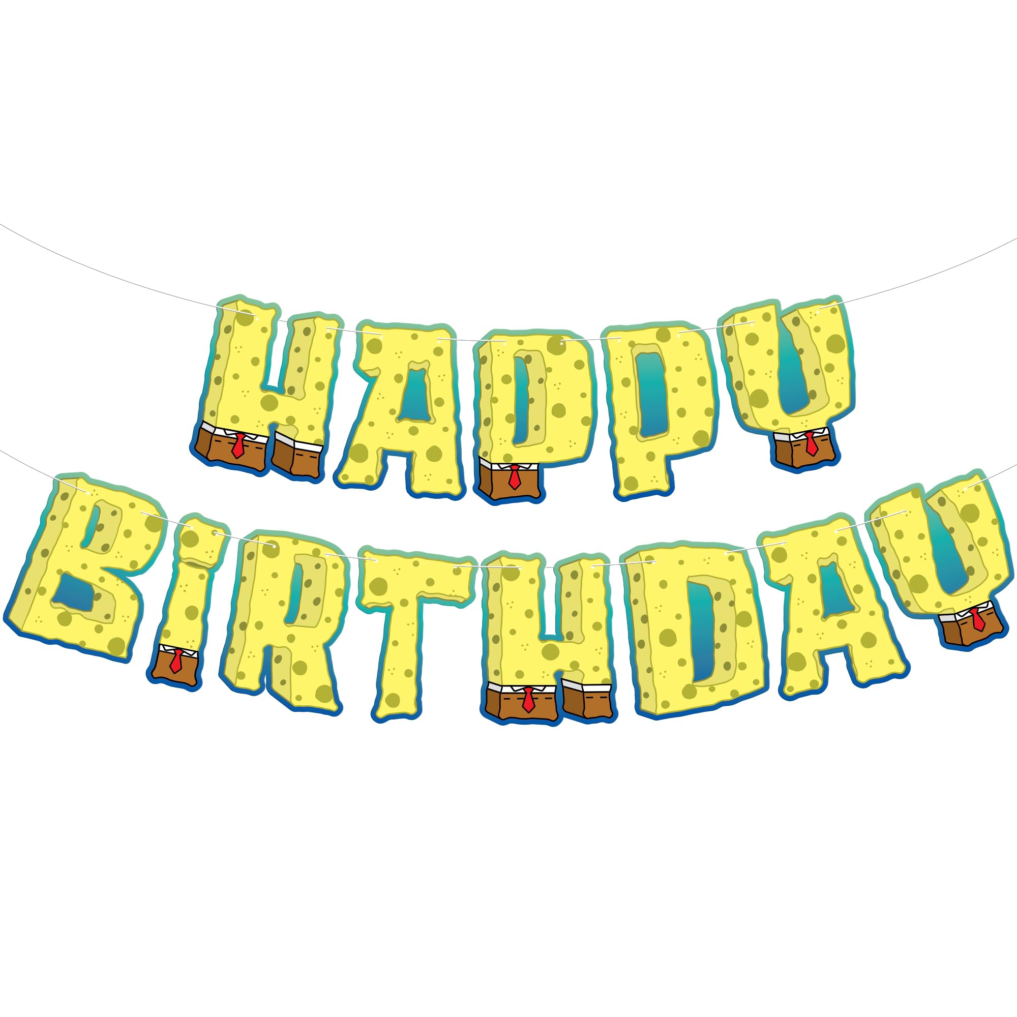 Photo 1 of KatchOn, Large Happy Birthday Banner - 10 Feet | Yellow Pre Strung Cartoon Banner Sign For Happy Birthday Decorations | Yellow Theme Birthday Party Supplies For Boy And Girl Bday Party Decorations
