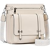 Roulens Crossbody Bags for Women,Multi Pocket Crossbody Purses Vegan Leather Shoulder Handbags Travel Purse Adjustable Strap