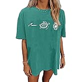 Womens Oversized Tshirt Flower Graphic Tees Nashville Music Short Sleeve Shirts Summer Casual Loose Beach Tops