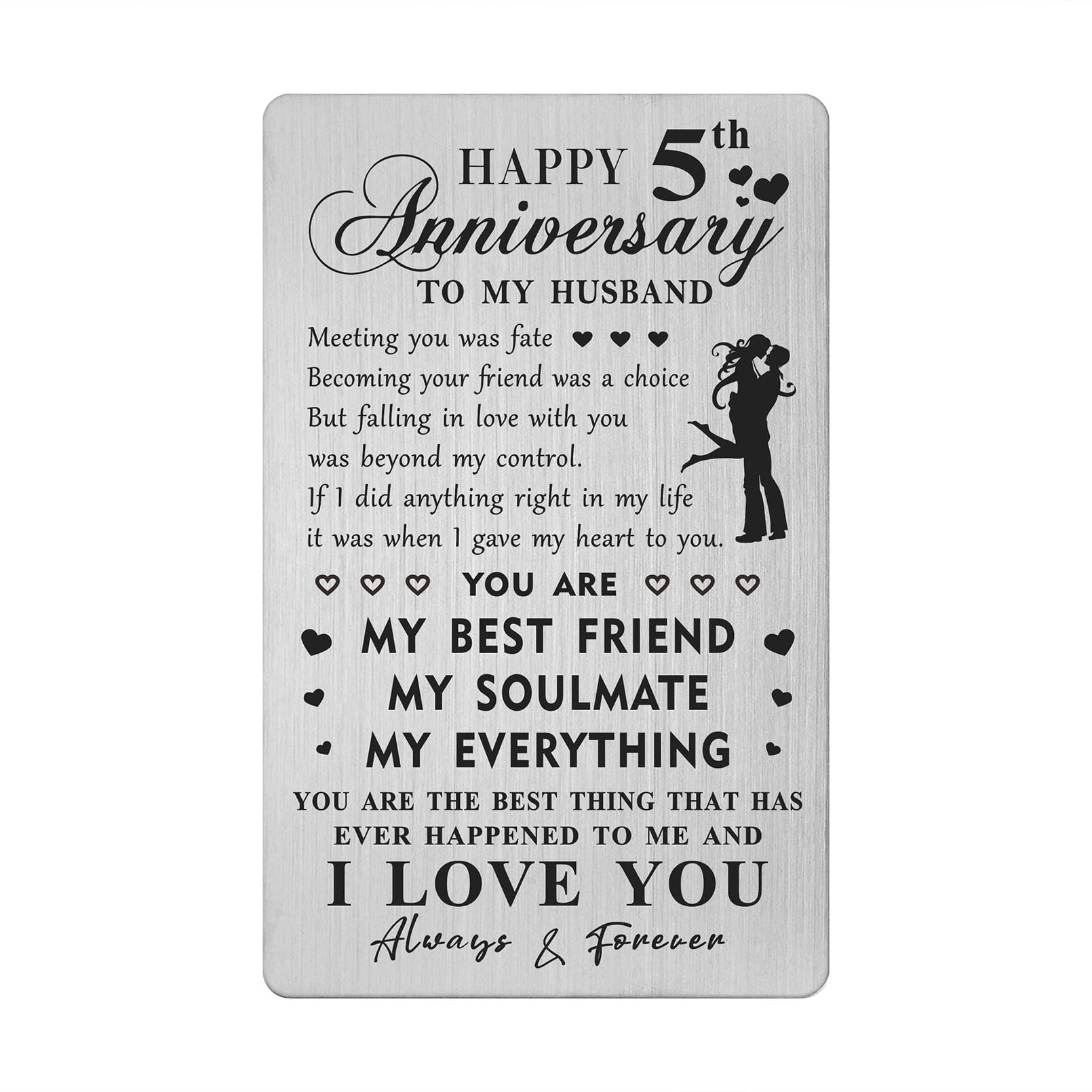 HYHYDHP 5th Anniversary Card Gifts for Husband - Happy 5 Year Anniversary Card for Him Men