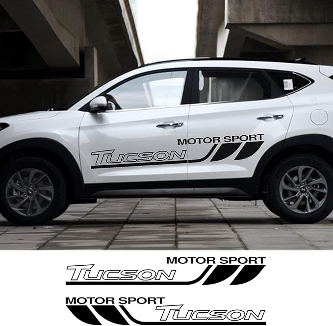 DLDBB 2PCS Sport Car Decals Door Side Trim Stickers Car Both Sides