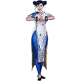Micotaku Street Fighter 6 Officially Licensed Women's Slim Fit Chun-Li Cosplay Costume Full Set Halloween Costume
