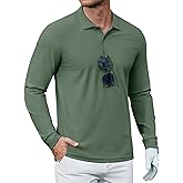 COOFANDY Men's Long Sleeve Polo Shirts Moisture Wicking Golf Shirts Lightweight Athletic Collared Shirt