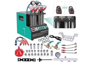 MOTOCOCHE Injector Cleaner Machine 4-Cylinder, Injector Cleaner Tester Machine with LED Display, Maquina de limpiar inyectores for Gasoline Diesel Car Motorcycle