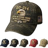 DD-214 Army Veteran Hat - Vintage Adjustable Embroidered Badge Cap - Veteran Day Gifts Patriotic Baseball Hat