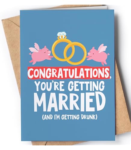 Sleazy Greetings Lustige Hochzeitskarte – „Married And Shit“ Mit Frechem Humor