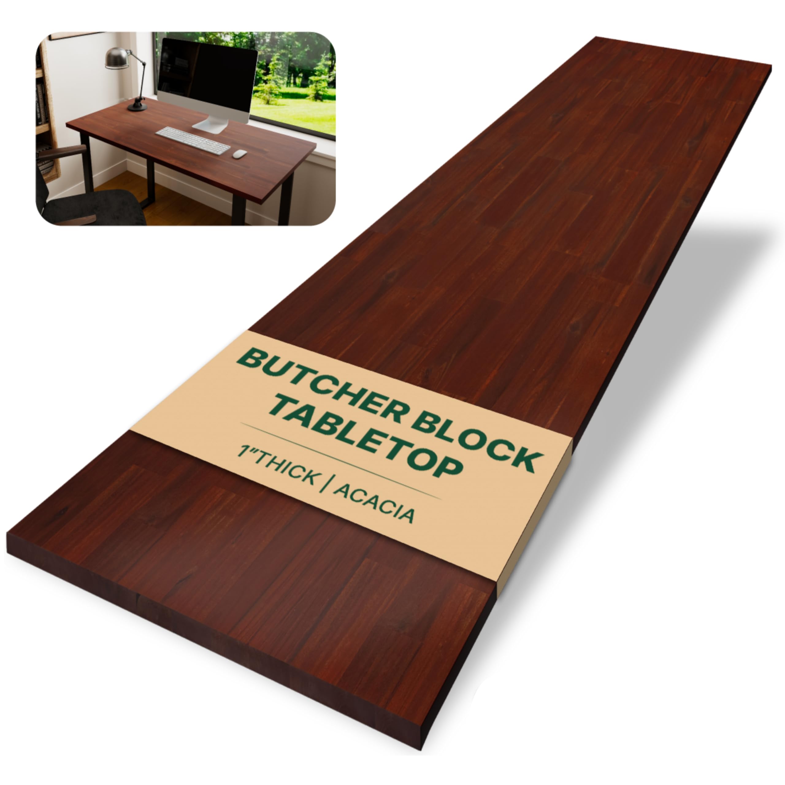 Howizz 55 x 28 in. Solid Wood Table Top, Cherry