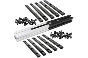 BLCCLOY 10Pcs 2020 Series Aluminum Extrusion Profile Corner Bracket Straight Line Connector Extruded Aluminum Length Brackets with M5 Screw for 6mm T/V Slot 20 Extrusion Rail