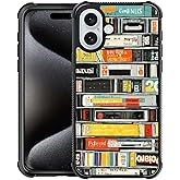 Toulas for iPhone 16 Case,Retro VHS Tapes Design,All-Round Protection Shockproof Anti-Scratches TPU Cover,Cases for Woman Man