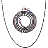 TOPGRILLZ 3MM Rainbow Twist Rope Chain Necklace Polished Stainless Steel Solid Colorful Thin Necklace Choker For Men Women