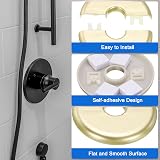 sourcing map 4pcs Gold ABS Wall Split Flange 70mm OD Escutcheon Plate for 16mm view 3