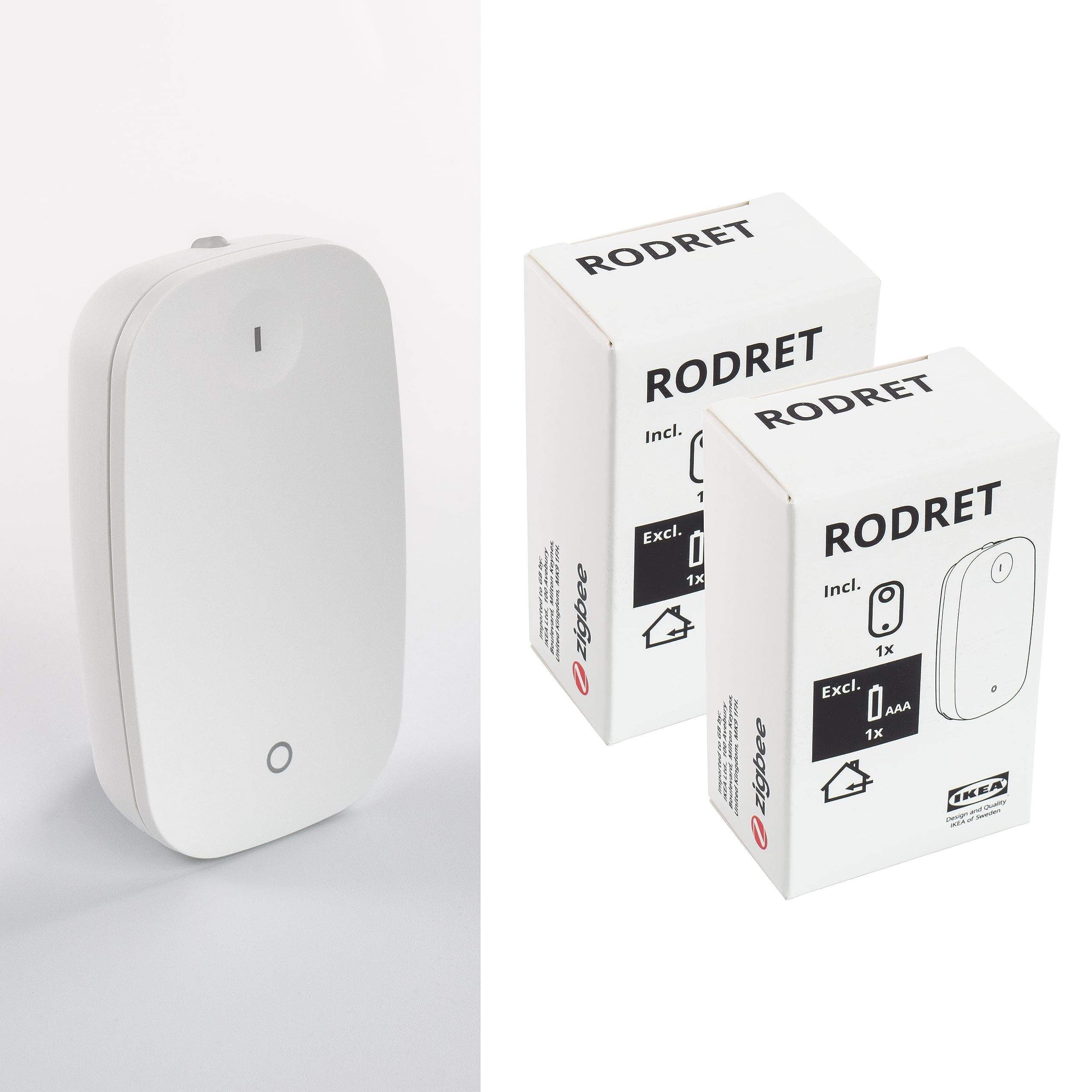 Ikea RODRET Zigbee Wireless Remote Controls/Dimmer Switches for Smart Home Systems, Works with TRADFRI/DIRIGERA, White, 805.597.96 - Set of 2