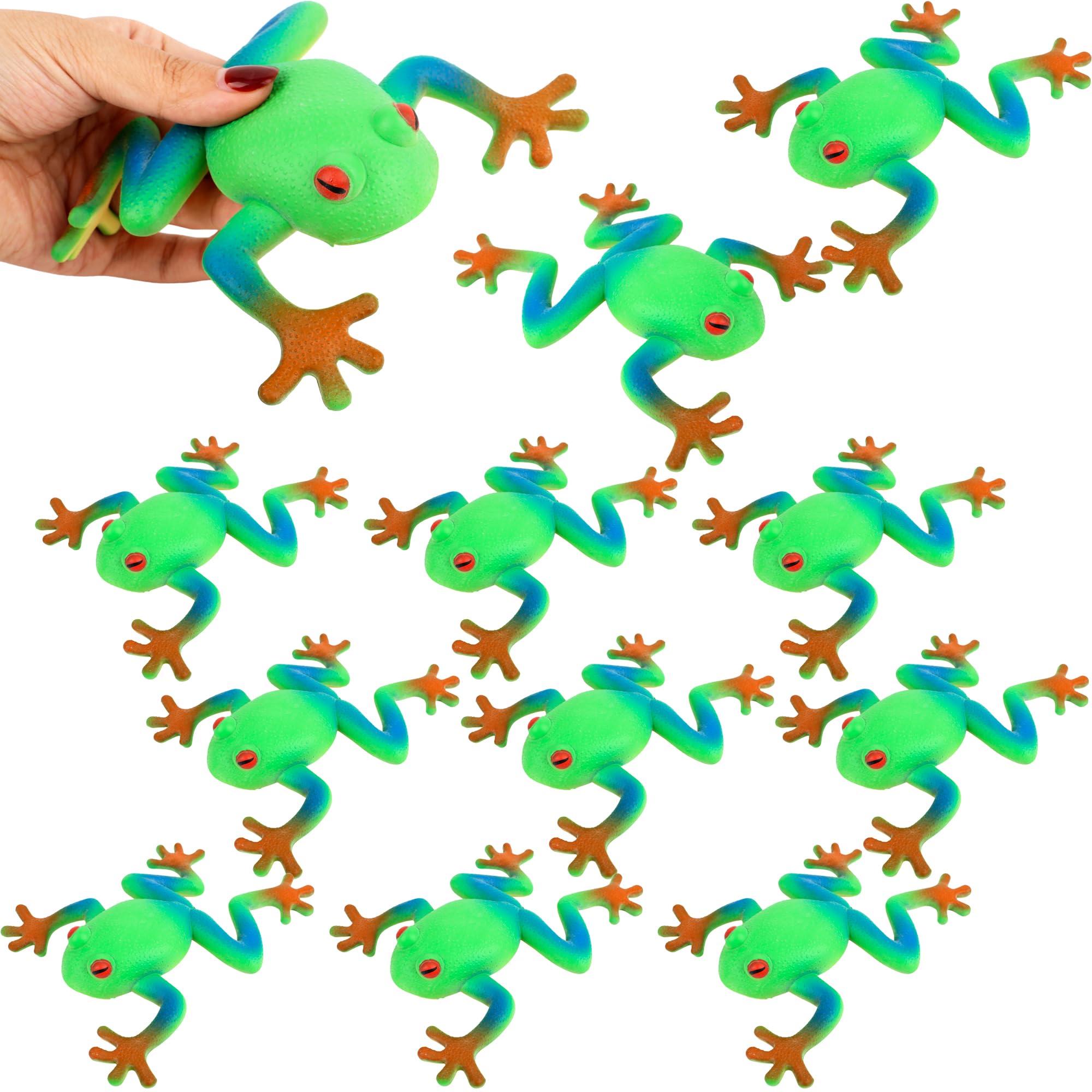 Octaday 12 Pcs Realistic Frog Frog Toys Soft Rubber Stretchy Frog Toys Figurines Simulation Animal Model Frog Party Decorations for Passover Gift Party Favor Home
