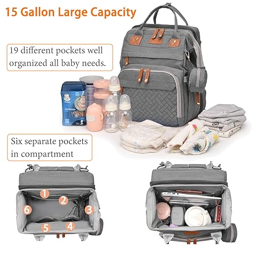 Baby Diaper Bags with Changing Station, Waterproof Diaper Bag