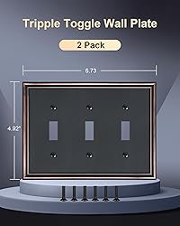TREEWELL 2-Pack Triple Toggle Light Switch Cover