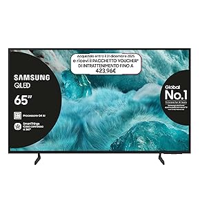Samsung Smart TV 65” QE65Q7F4AUXZT QLED 4K, Q4 Processor, 100% Volume Colore con Quantum Dot, Motion Xcelerator, OTS Lite & Adaptive Sound, SlimLook Design, 2025
