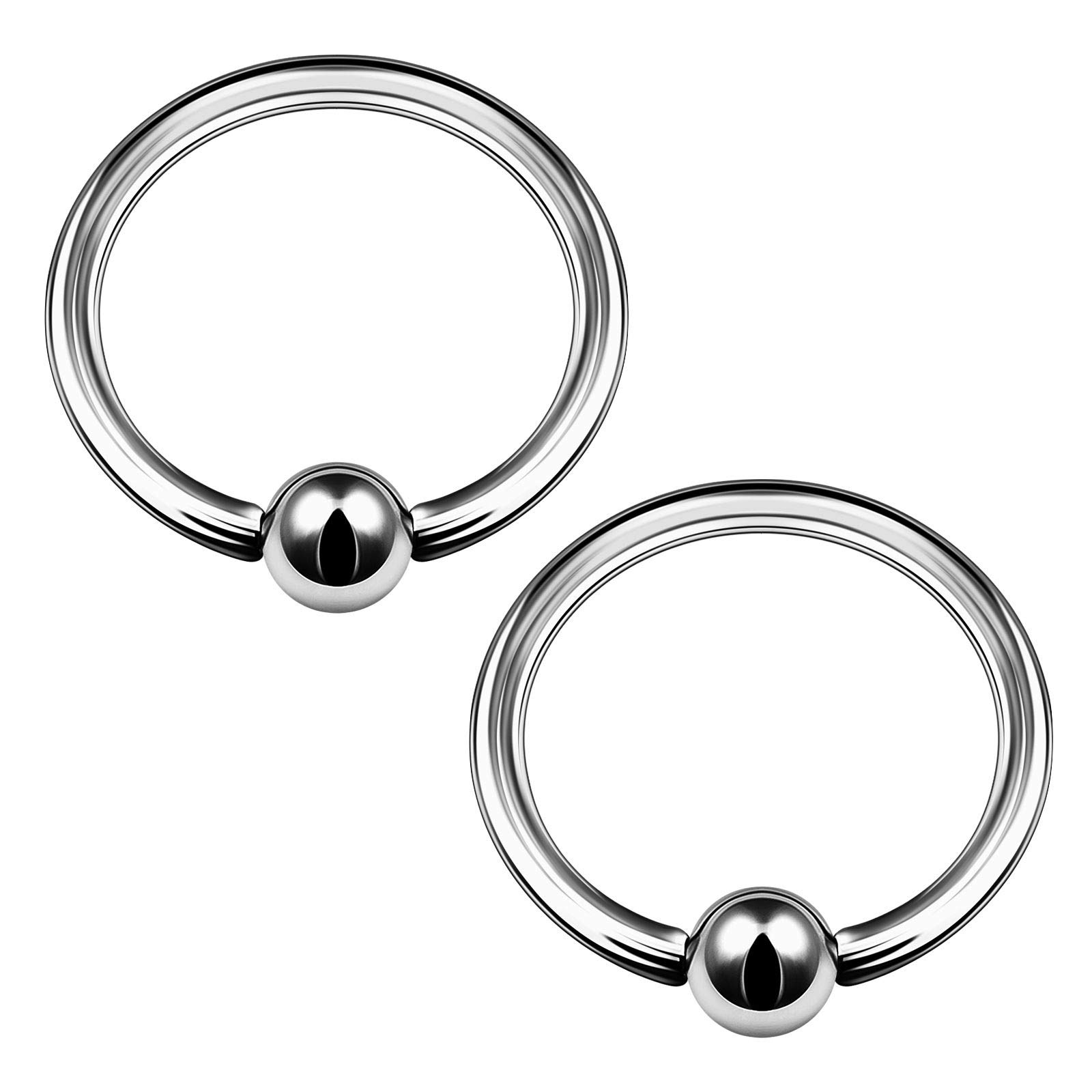 BanaVega 2PCS Titanium G23 Captive Bead Hoop 14g 1.6mm 1/2 inch 12mm 4mm ball Septum Eyebrow Tragus Earrings Piercing Jewellery 6823