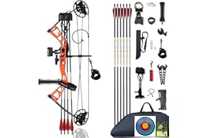 PANDARUS Compound Bow Set 10-40lbs for Pull Child Right Hand Lightweight Design Bow Adjustable 16"~28" Draw Length IBO 290fps New 2024 Professional Set for Youth&Kids