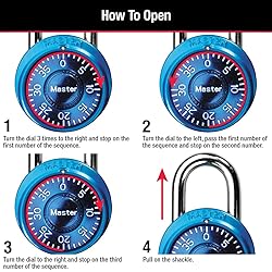 Master Lock Padlock, Mini Dial Combination Lock for