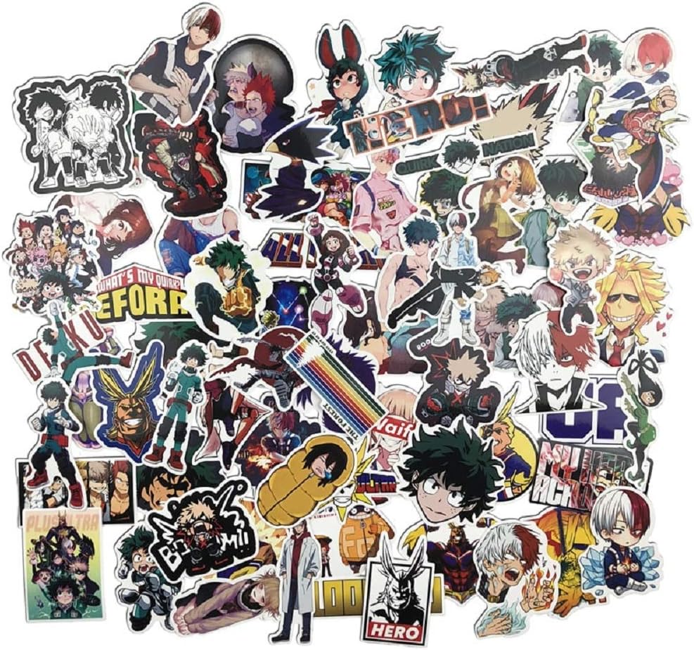 Amazon Com 74pcs My Hero Academia Anime Sticker Skateboard Waterproof Trolley Case Laptop Skateboard Stickers Toys Gifts For Kids Computers Accessories