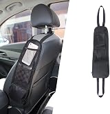 URAQT Car Seat Side Storage Bag 3 Pockets Mesh Holder 42x14cm Universal