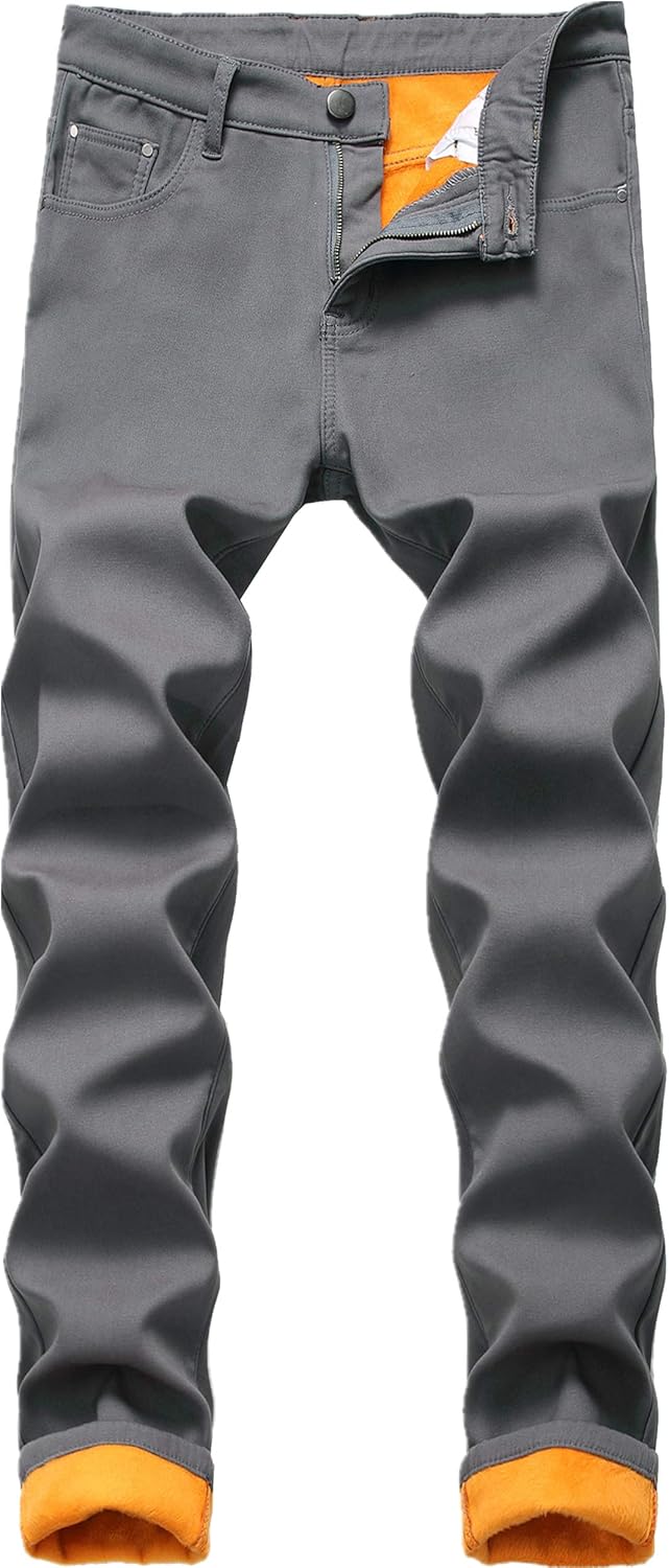 men's slim flannel lined jeans