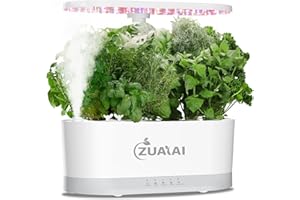 ZUAIAI Hydroponics Growing System Kit Indoor: Herb Garden Plant Germination Kit, Hydroponic Growing System Herb Garden with Height Adjustable LED Light, Christmas Ideal Gifts for Wome Mom Girlfriend