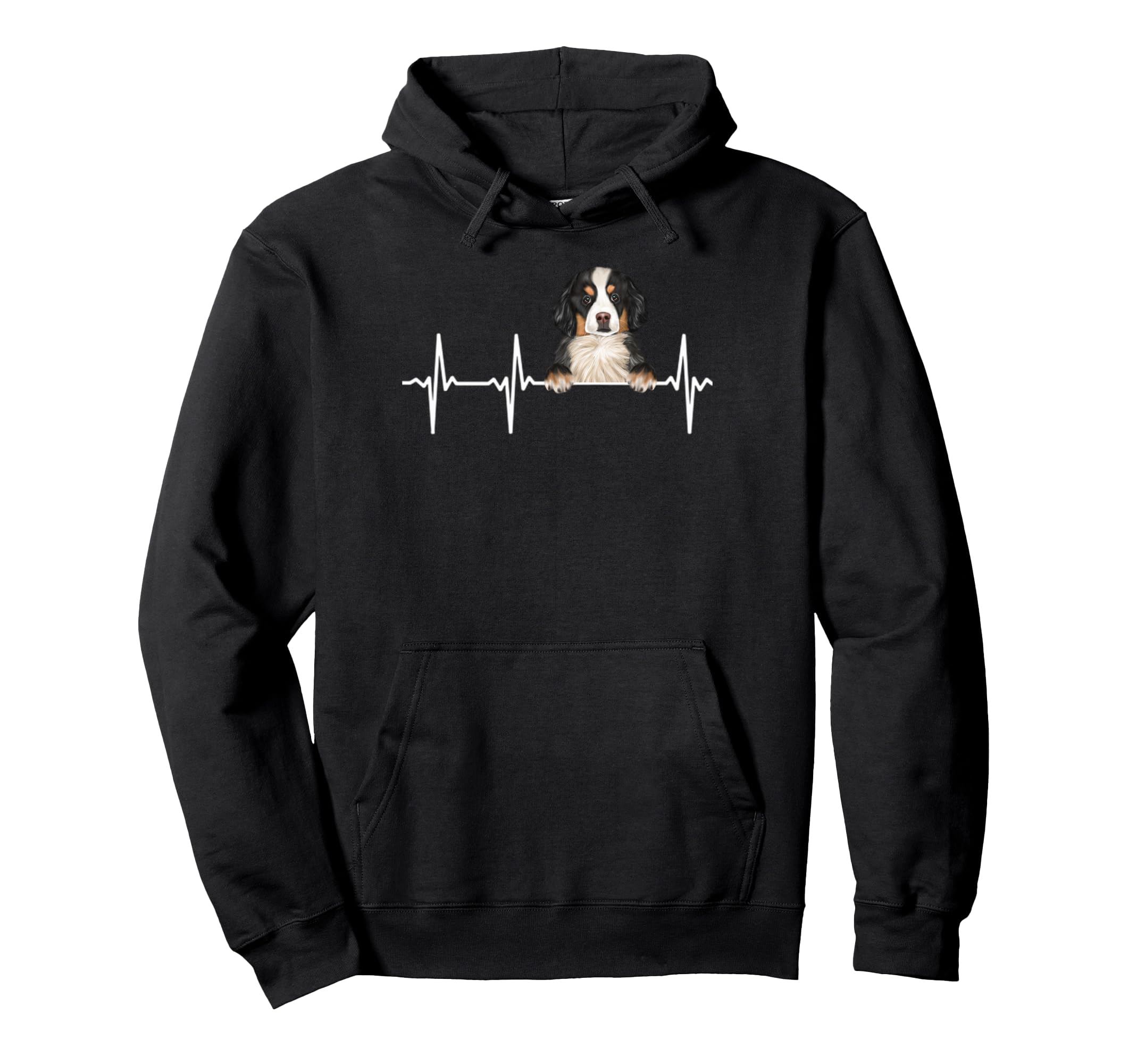 Funny Dog Heartbeat For Bernese Mountain Dog Lovers Pullover Hoodie