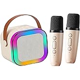 Hokbinah Mini Karaoke Machine Toy for Kids with 2 Wireless Microphones - Portable Bluetooth Kids Karaoke Machine, Fun Singing System for Children, Ideal Gift for Girls and Boys