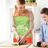 MEISH Elf Pixie Christmas Apron Cartoon Polyester Kitchen Baking BBQ Home Decor view 3