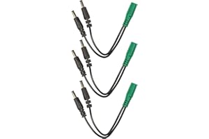 Voodoo Lab Cable Current Doubler Adapter - Two 2.1mm Straight Barrels - 2.1mm Female 4" 3 Pack Bundle