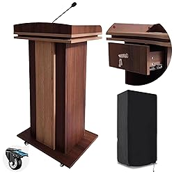 Podium, Wooden Podium, Hostess Stand with Wheels, 2