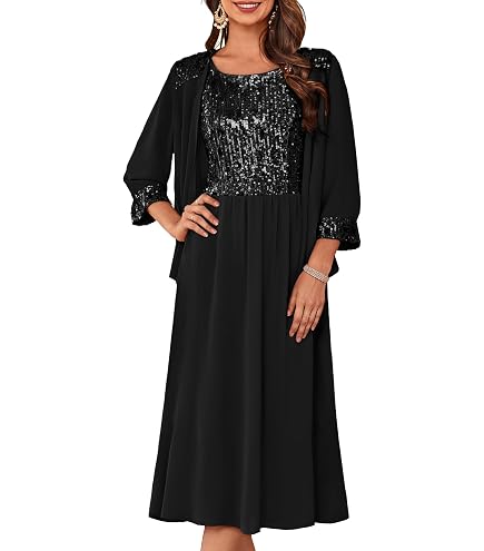 Catherines Women's Plus Size Masquerade Beaded Dress Set with Jacket  (Petite Available) - 30 W, Black at Amazon Women's Clothing store