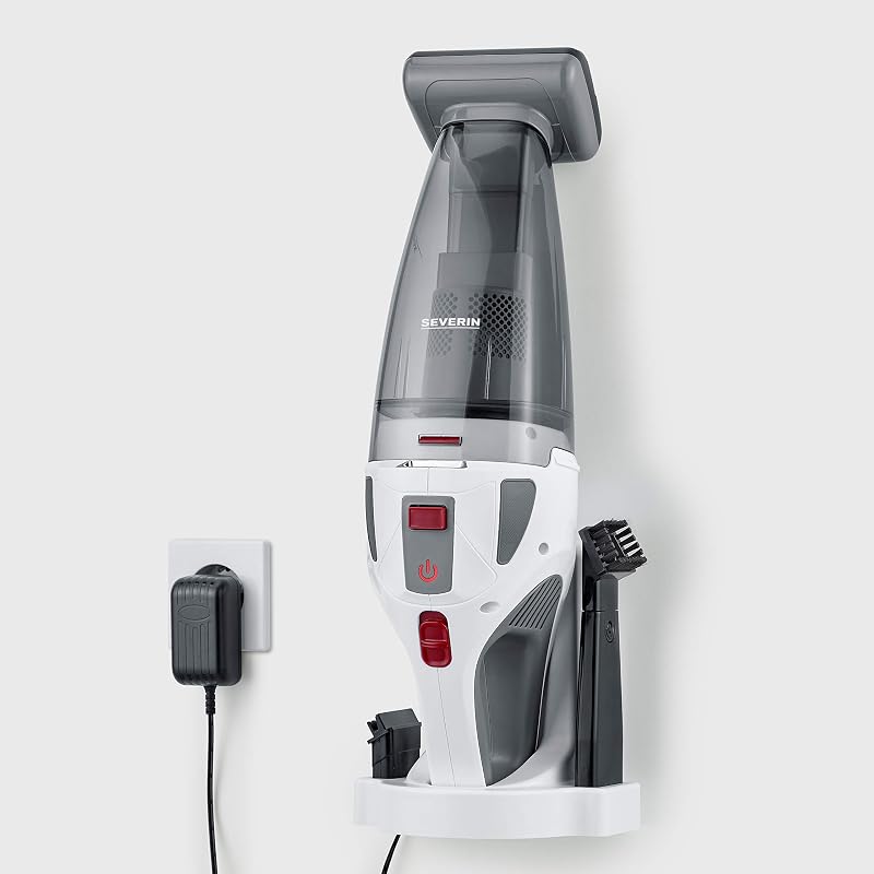 Aspirapolvere Senza Fili, 120W, Aspira Solidi e Liquidi, Autonomia 30 min, 2 Livelli Potenza, Spazzola Turbo, Luce LED, 44,0 x 12,5 x 13,5 cm, Grigio/Rosso - HV 7146