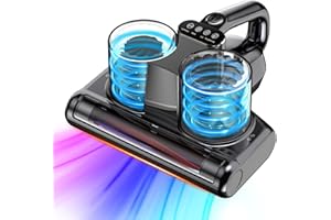 YUFAC Mattress Vacuum Cleaner 5 in 1 Bed Vacuum Cleaner with 16Kpa Suction 253.7nm UV-C Light, HEPA Filtration, Ultrasonic, High Heating, 30000Rpm/Min Rotation , Replacement Filter Included, 500W, Corded