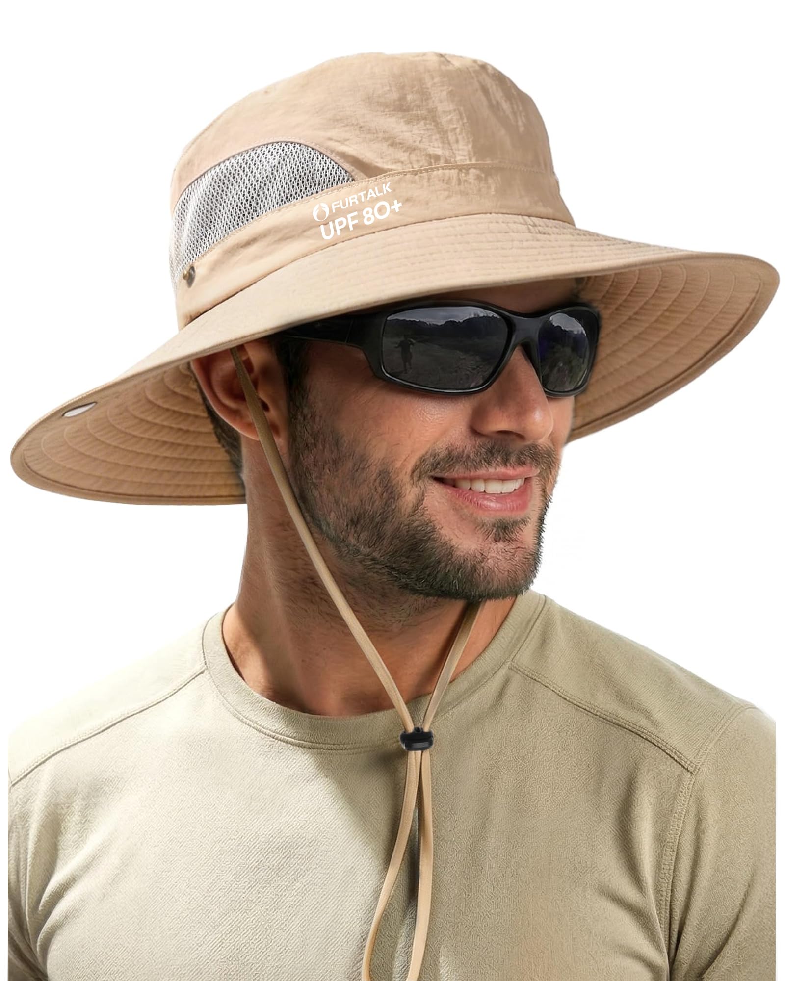FURTALK Mens Bucket Sun Hat UPF Protection Wide Brim Breathable Fishing Hat