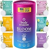 Body Restore Shower Steamers Aromatherapy 6 Pack - Birthday Gifts for Women, Men, Travel Essentials, Stress Relief, Relaxation, Self Care, Bath Bombs - Bloom