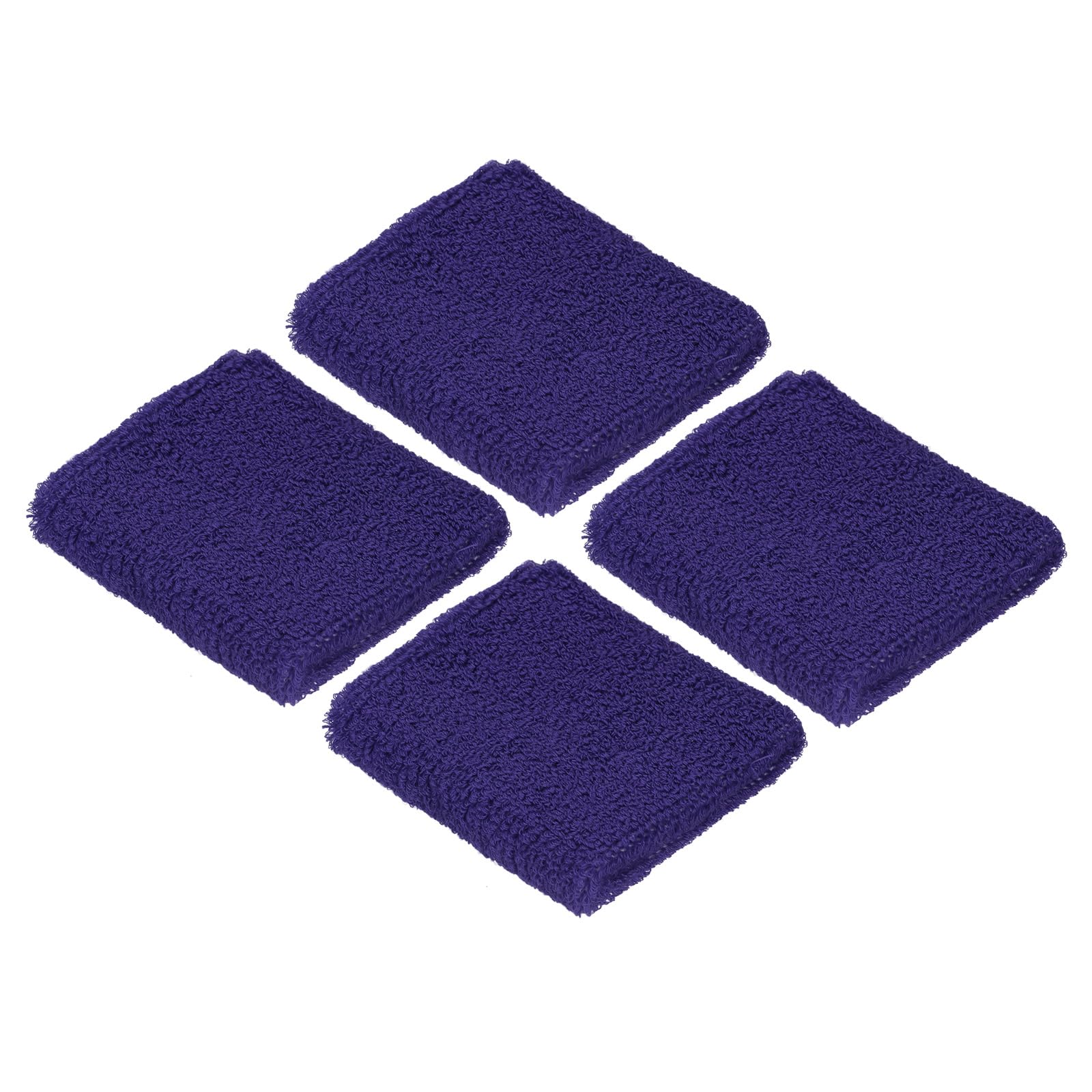 PATIKIL Sports Wristbands 8x8cm, 4 Pack Cotton Terry Cloth Absorbent Sweatbands for Tennis Basketball Working Out Athletic Running, Dark Purple